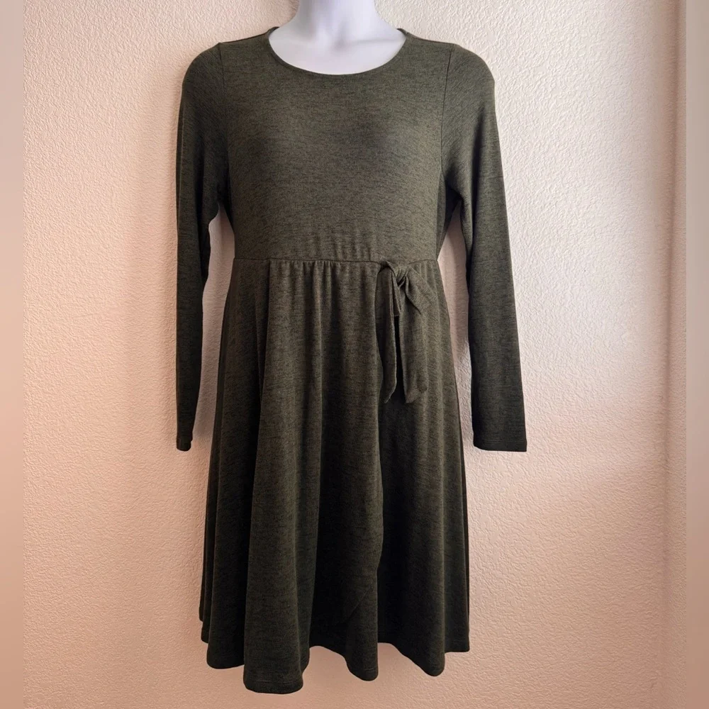 At The Knee Hacci Faux Wrap Dress 0X